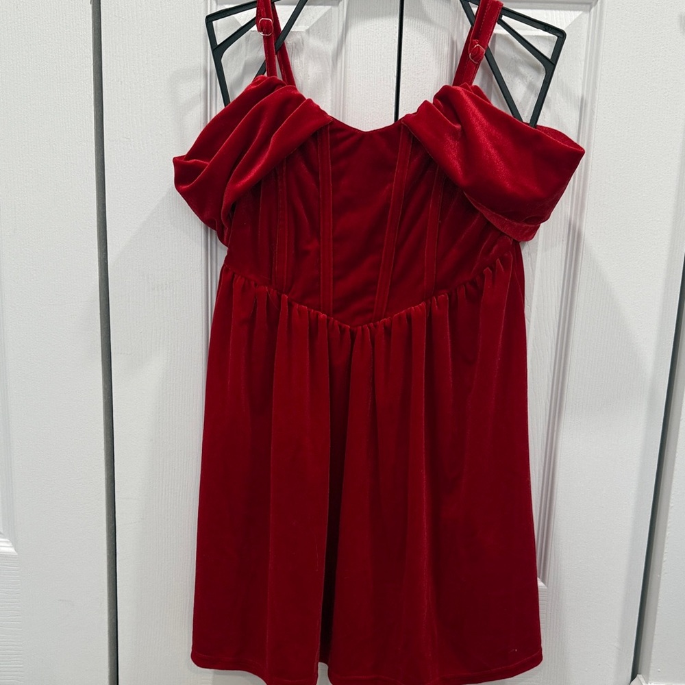 Elegant Red Velvet Dress - NWOT
